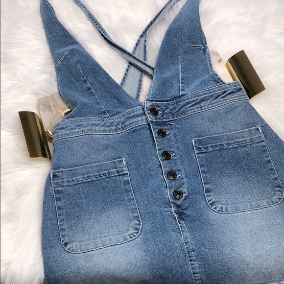 Free People Dresses & Skirts - FREE PEOPLE DENIM DRESS OVERALL